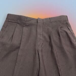 AUSTIN MANOR Men’s 38 x 30 Brown Wool Blend Pleated Dress Pant